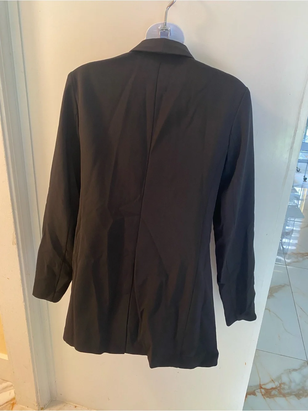BOLD elements Black Lace-Up Shawl Collar Blazer
